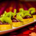 Plantain, spicy beetroot and kiwi